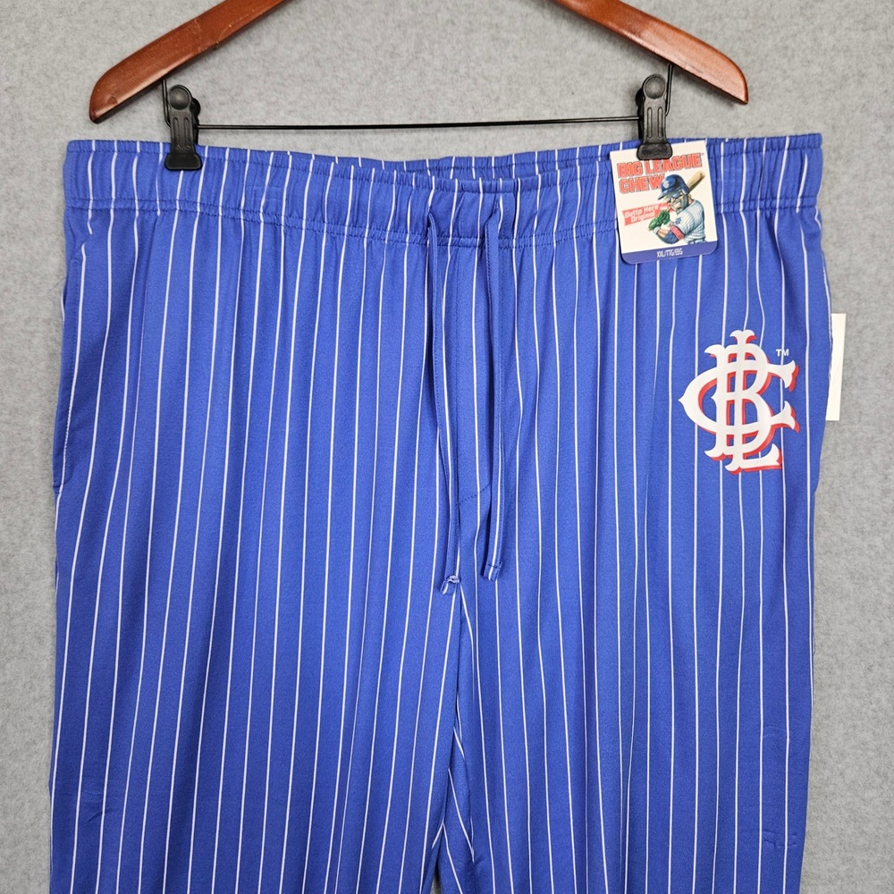Big League Chew Mens XXL Dazzling Blue Pinstripe Lounge Pants 24ZPSW3818-128 NEW
